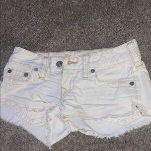 TRUE RELIGON Women's White Denim Shorts
